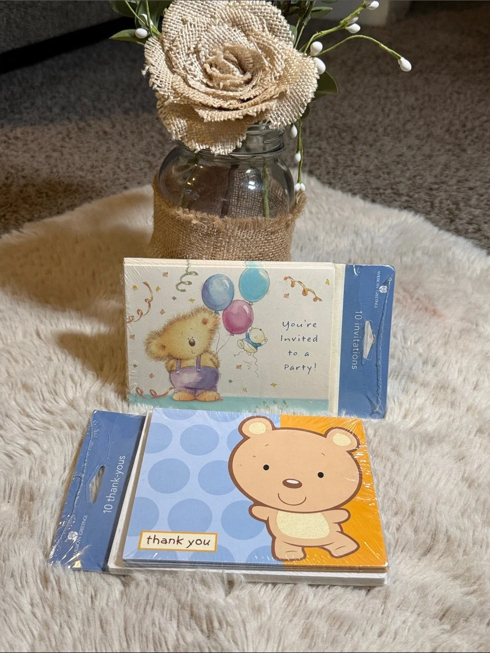✨American Greeting Cute Bear Baby Shower Invitations and Thank You Cards✨